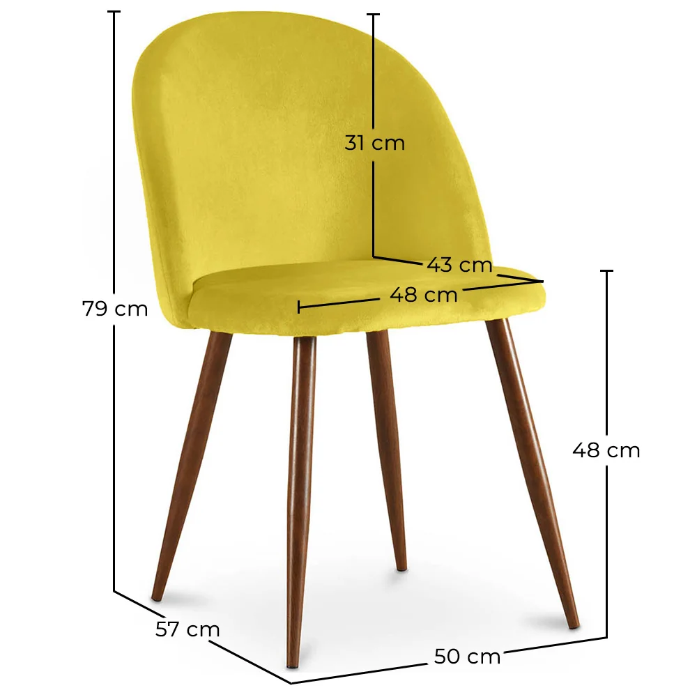 Eetkamerstoel - bekleed met fluweel - Scandinavisch design - Evelyne image 10