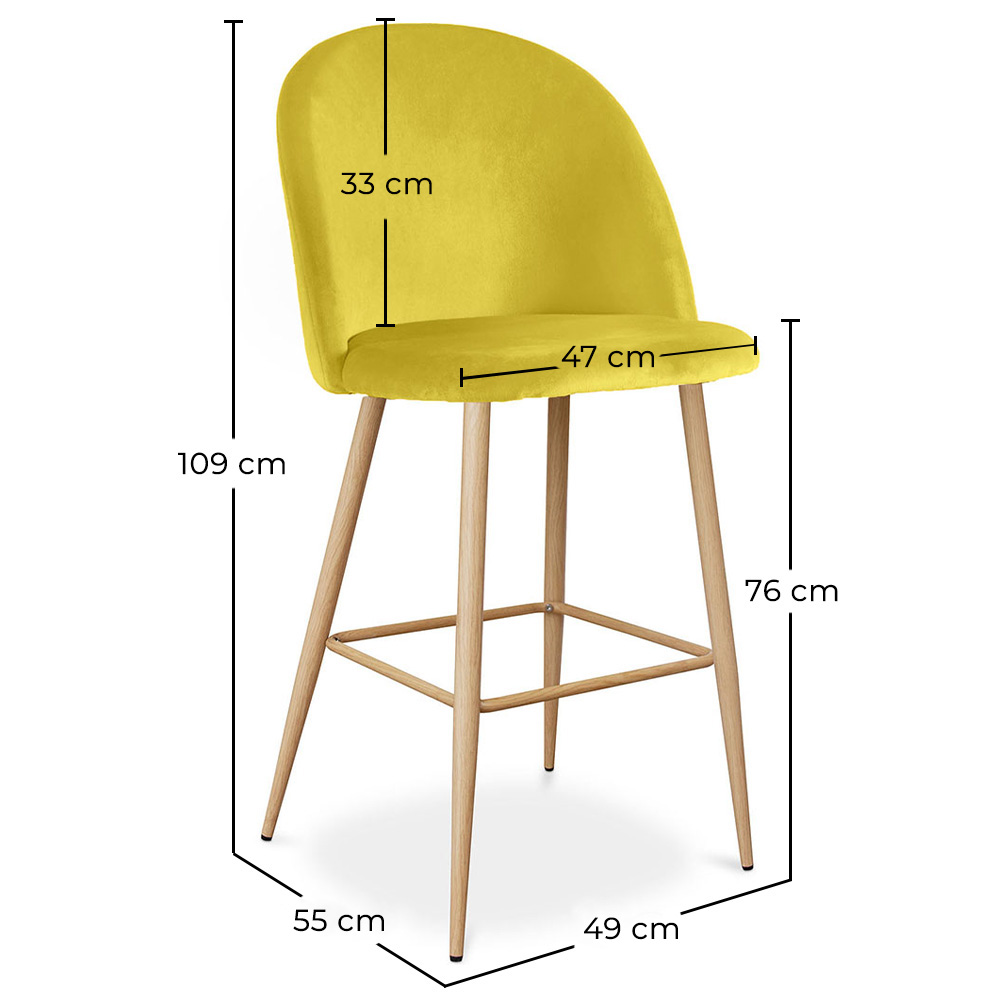 Met fluweel beklede kruk - Scandinavisch design - Evelyne image 10
