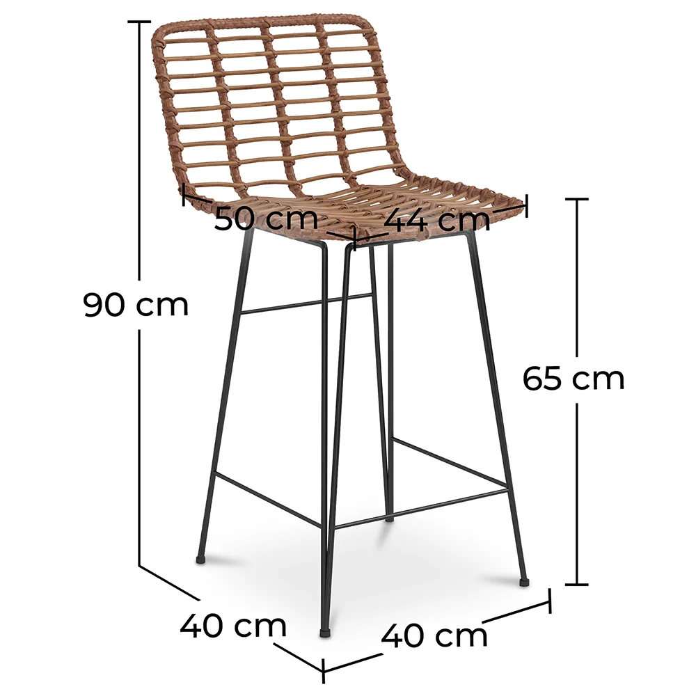 Rieten barkruk - Boho Bali Ontwerp -65cm - Catori image 10