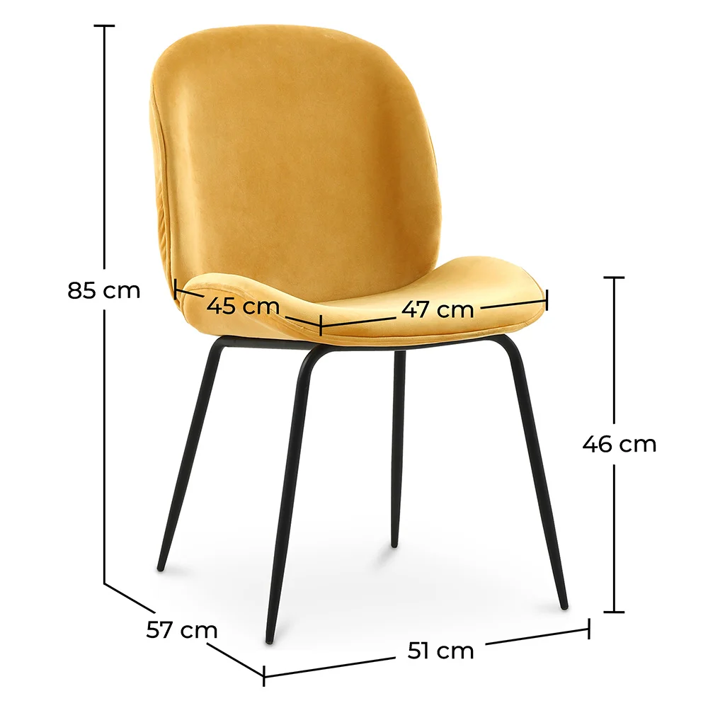 Eetkamerstoel - Bekleed met fluweel - Retro - Elias image 10