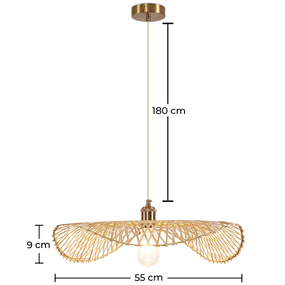 Bamboe Plafondlamp - Hanglamp Boho Bali Design - Bahati image 10