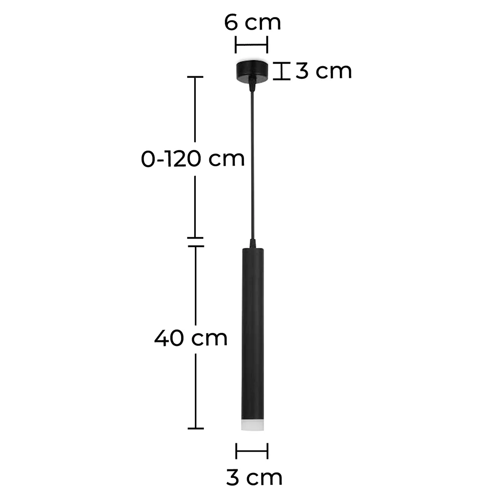 Buis Plafondlamp - LED Hanglamp - Zwart - Bruna image 10