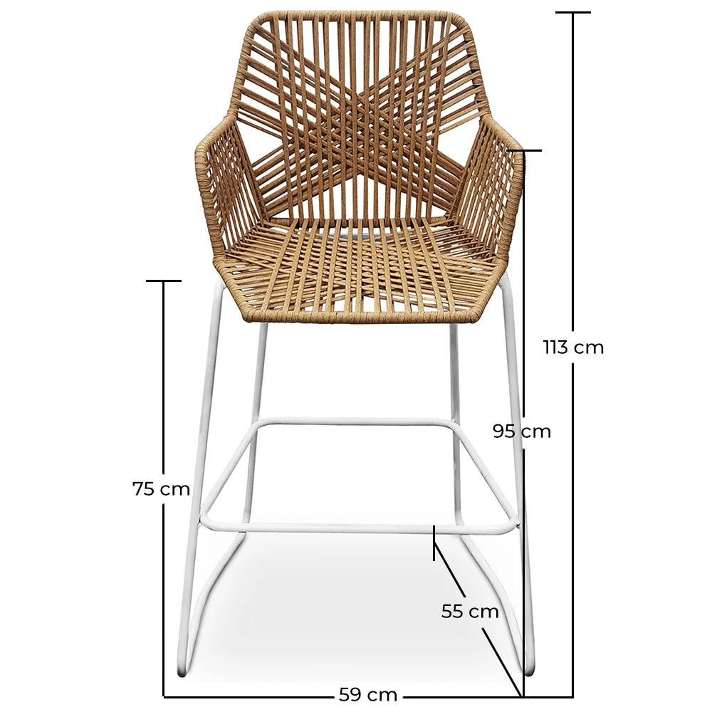 Rotan Boho Bali Design Kruk - 75cm - Tale image 10