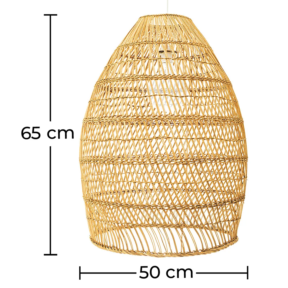 Rotan plafondlamp - Hanglamp Boho Bali Design - 50cm - Puong image 10