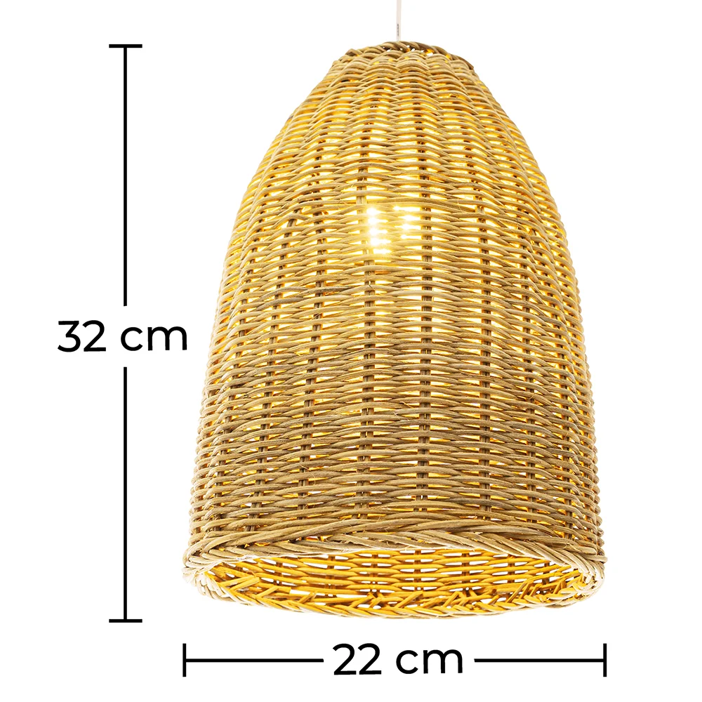 Rotan plafondlamp - Hanglamp Boho Bali Design - Lie image 10