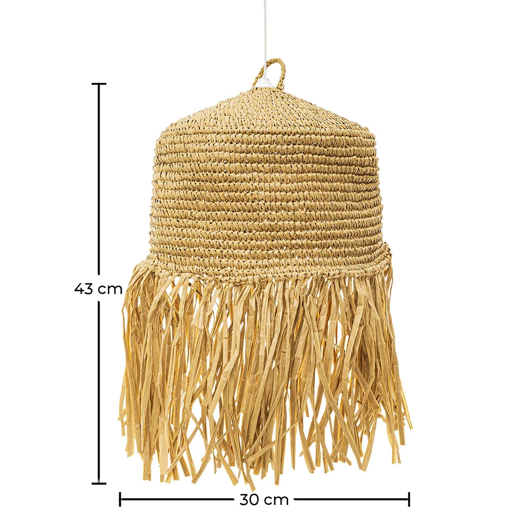 Raffia Plafondlamp - Design Hanglamp Boho Bali - Lanui image 10