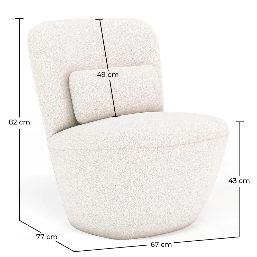 Design Fauteuil - Bekleed met Bouclé Stof - Carla image 10