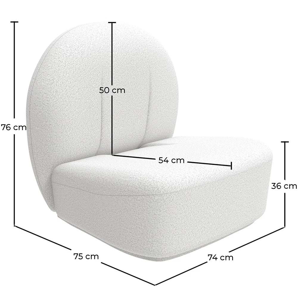 Design Fauteuil - Bekleed met Bouclé Stof - Loraine image 10