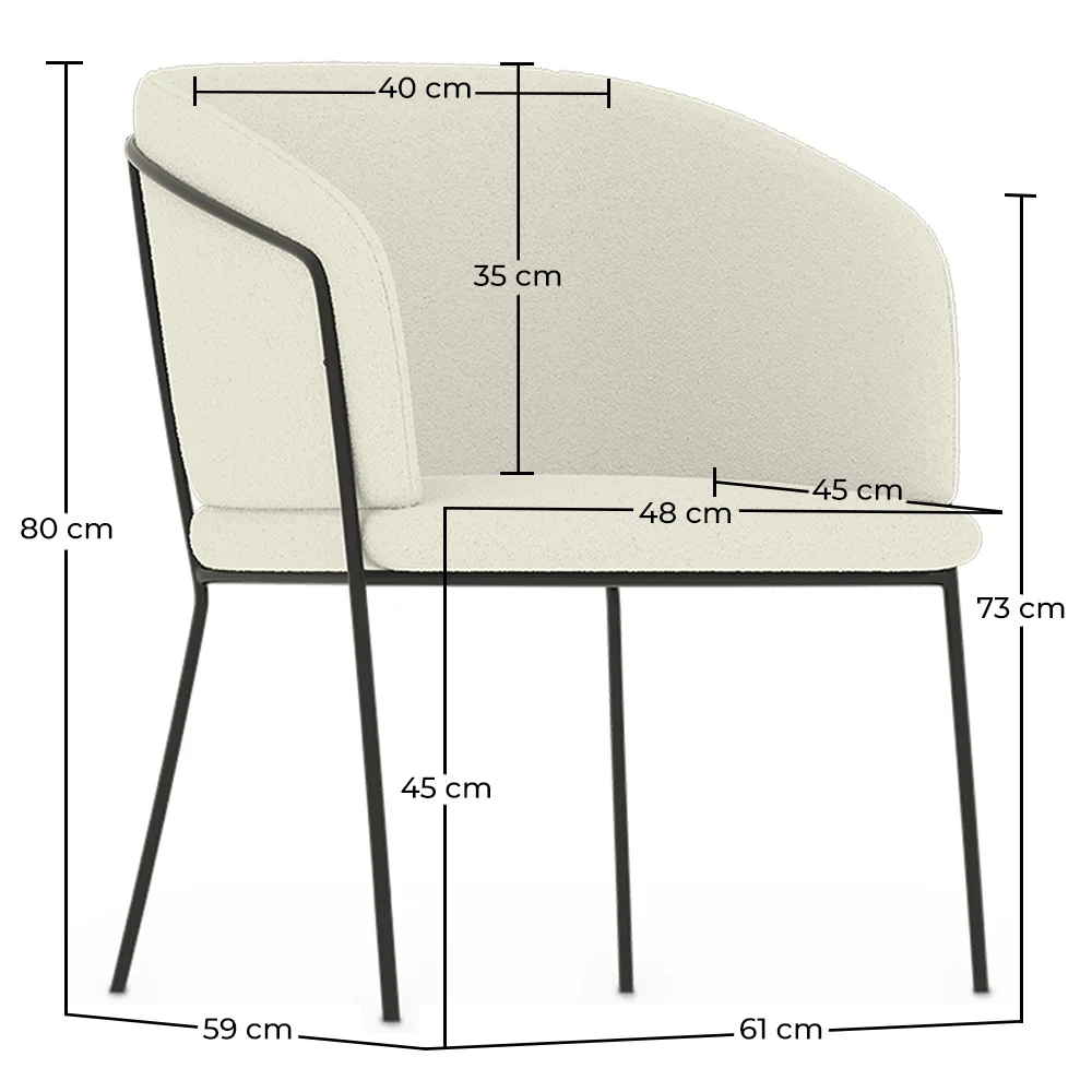 Armstoel met armleuningen - Bekleed met Bouclé stof - Miusen image 10