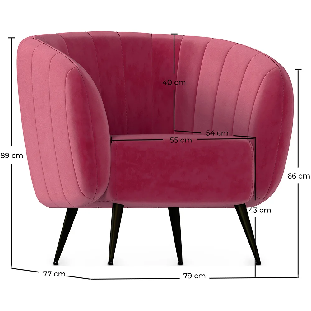 Fauteuil met armleggers - Bekleed met fluweel - Nuba image 10