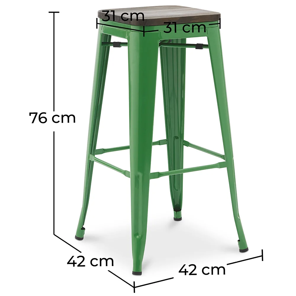Barkruk - Industrieel Ontwerp - Hout & Staal - 76 cm - New Edition- Stylix image 10