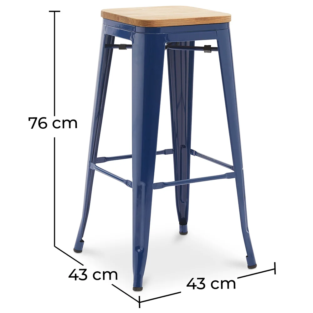 Barkruk - Industrieel Ontwerp - Hout & Staal - 76cm - Nieuwe Editie - Stylix image 10