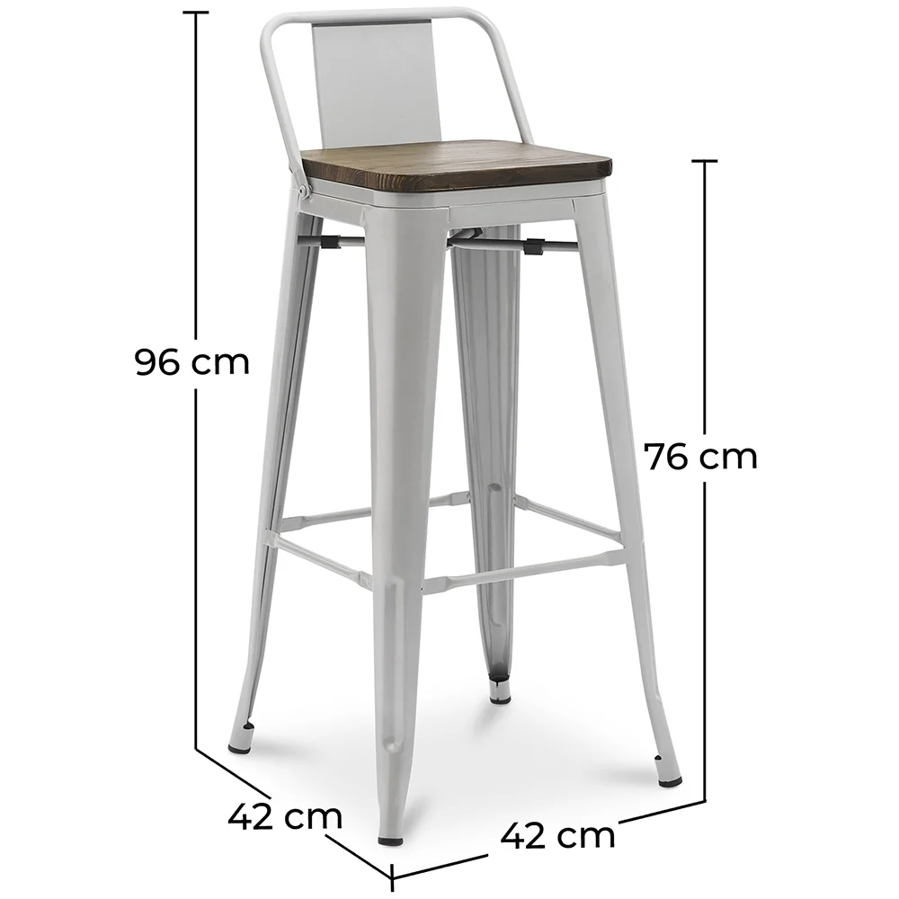 Barkruk - Industrieel Ontwerp - Hout & Staal - 76cm - Stylix image 10