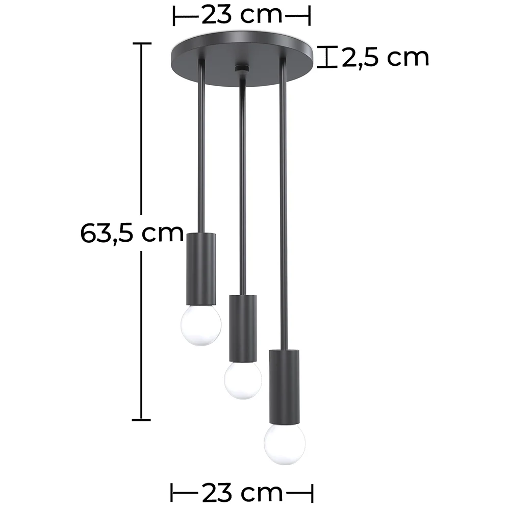 Designer Plafondlamp - Hanglamp - 3 armen - Troy image 10