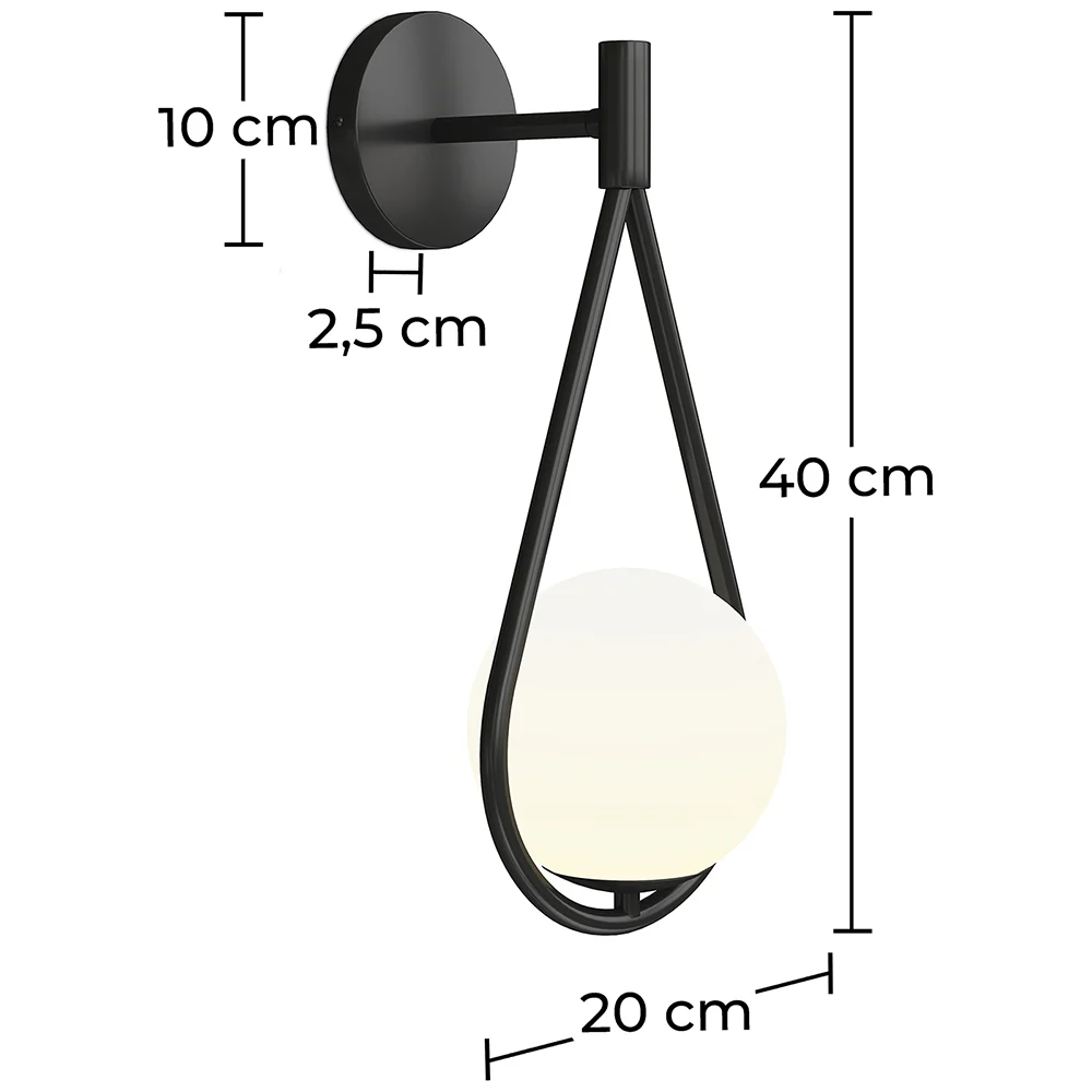 Wandlamp Zwart - Globe - Tear image 10
