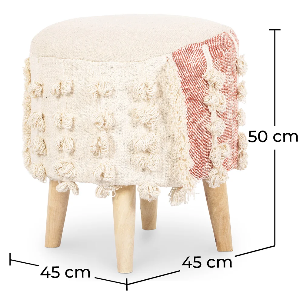 Ronde Poef Kruk - Boho Bali Stijl - Batty image 10
