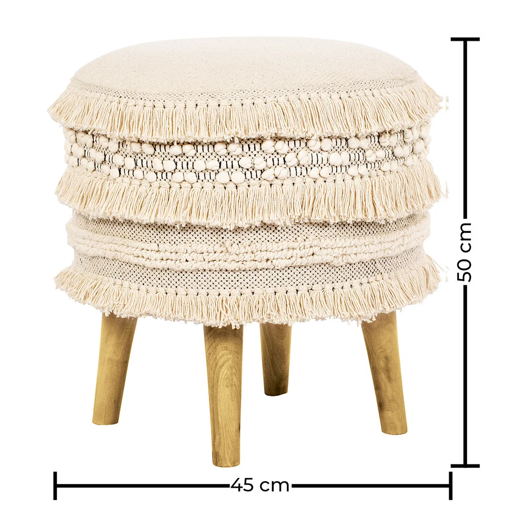Ronde Poef Poef Kruk - Boho Bali Stijl - Jenny image 10