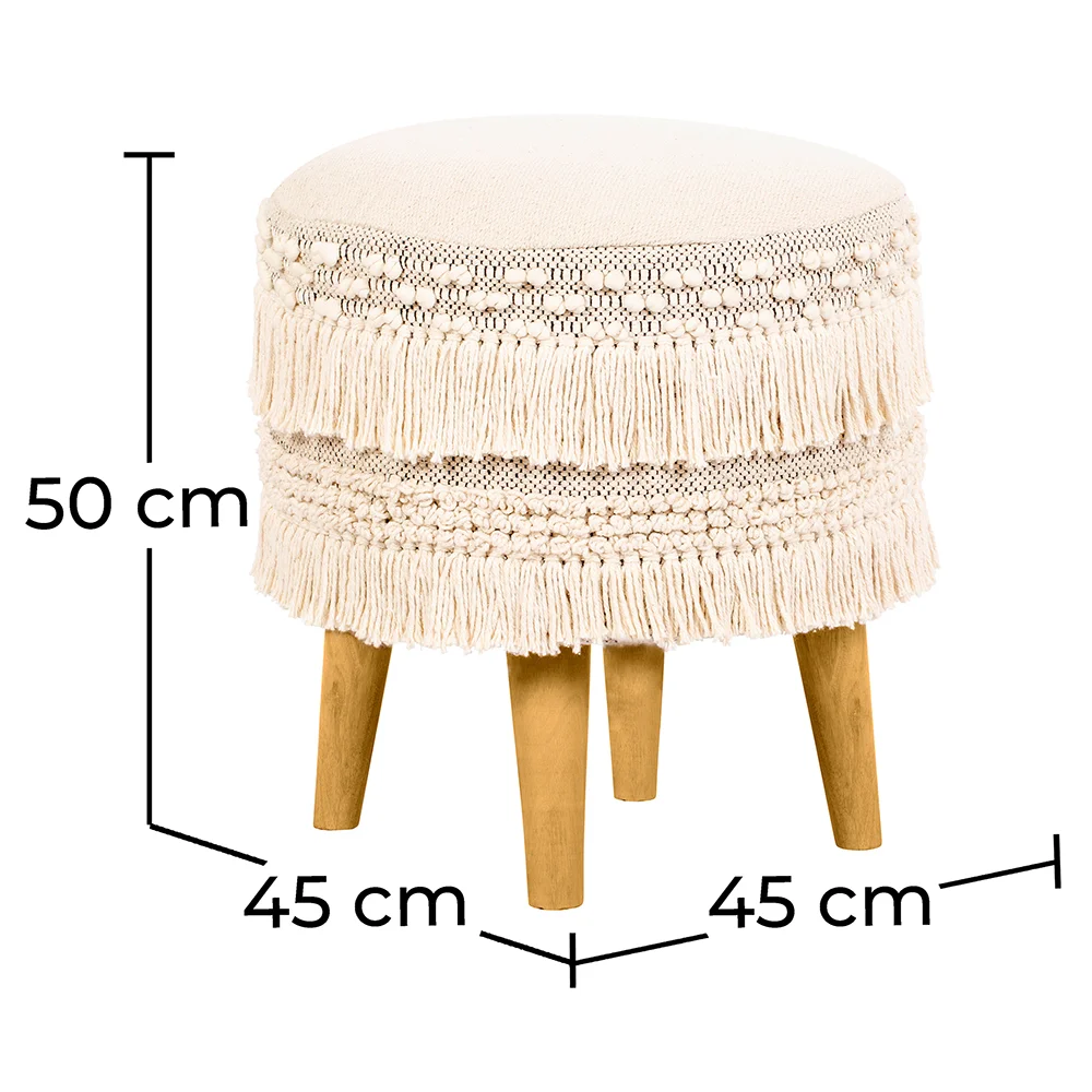 Ronde Soef Poef Kruk - Boho Bali Stijl - Debra image 10