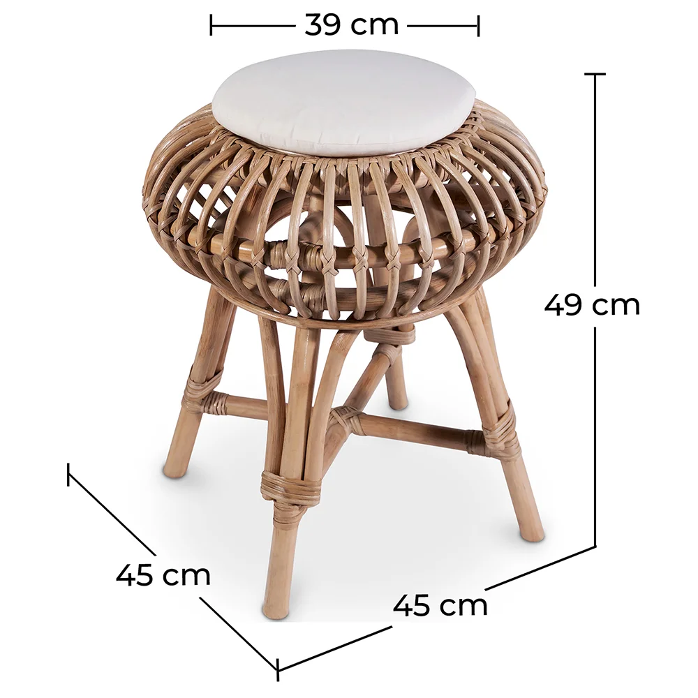 Rotan barkruk - Boho Bali-stijl - Lera image 10