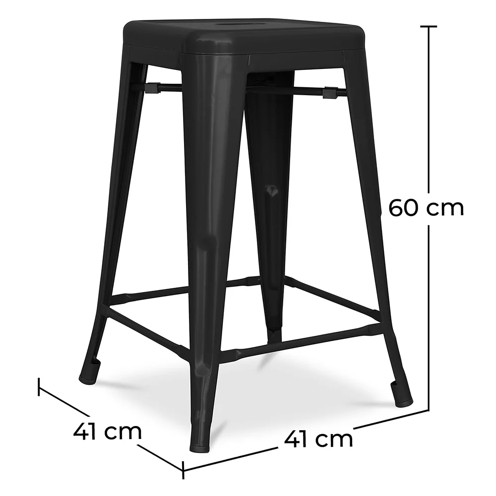Barkruk - Industrieel Ontwerp - Mat Staal - 60cm - Nieuwe Editie - Stylix image 10