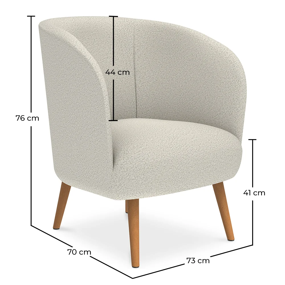 Fauteuil met armleuningen - Bekleed met Bouclé stof - Wesna image 10