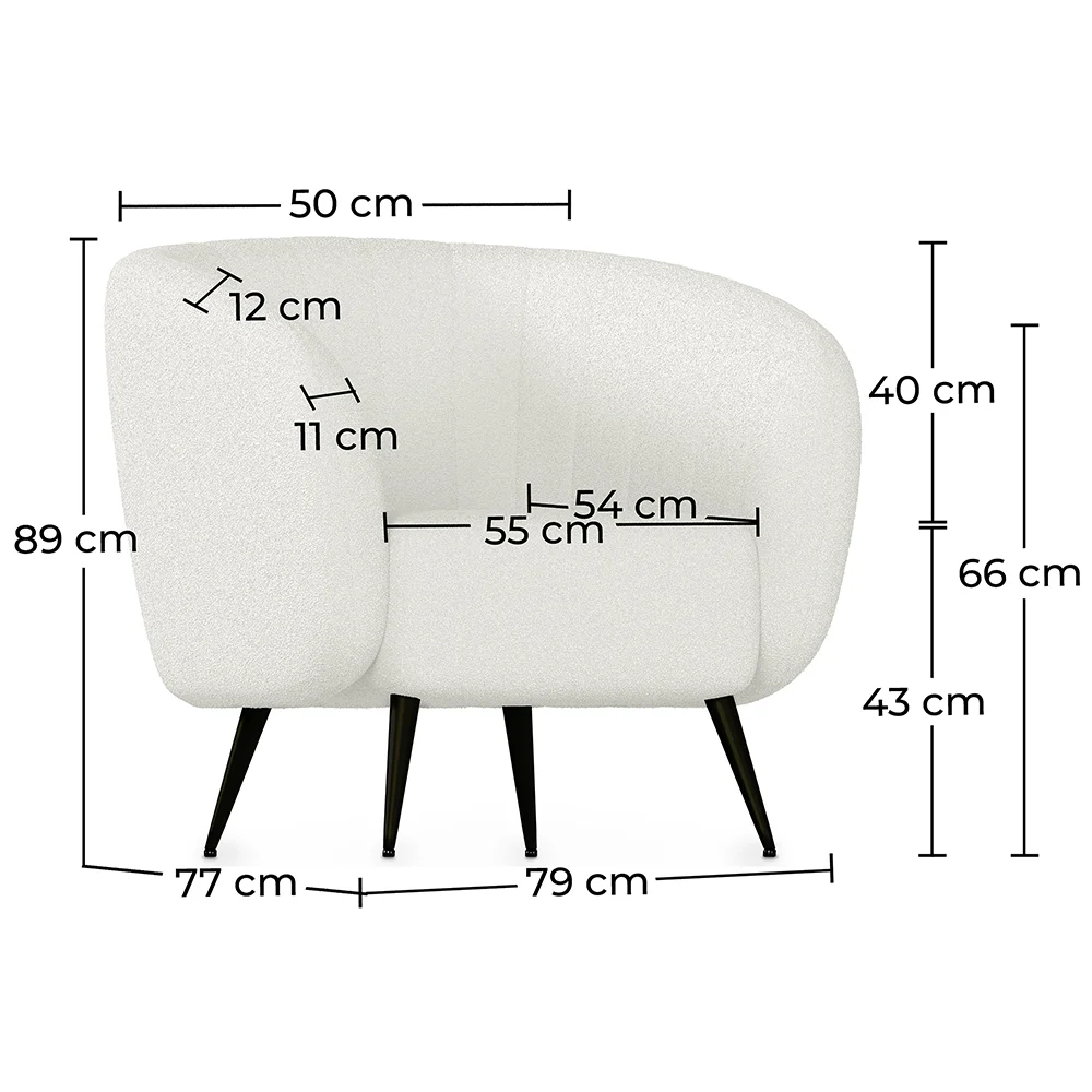 Fauteuil met armleggers - Bekleed met Bouclé stof - Nuba image 10