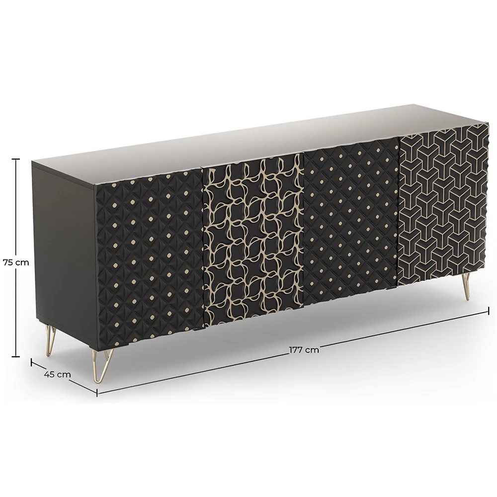 Houten Design Dressoir - Zwart - Haui image 10