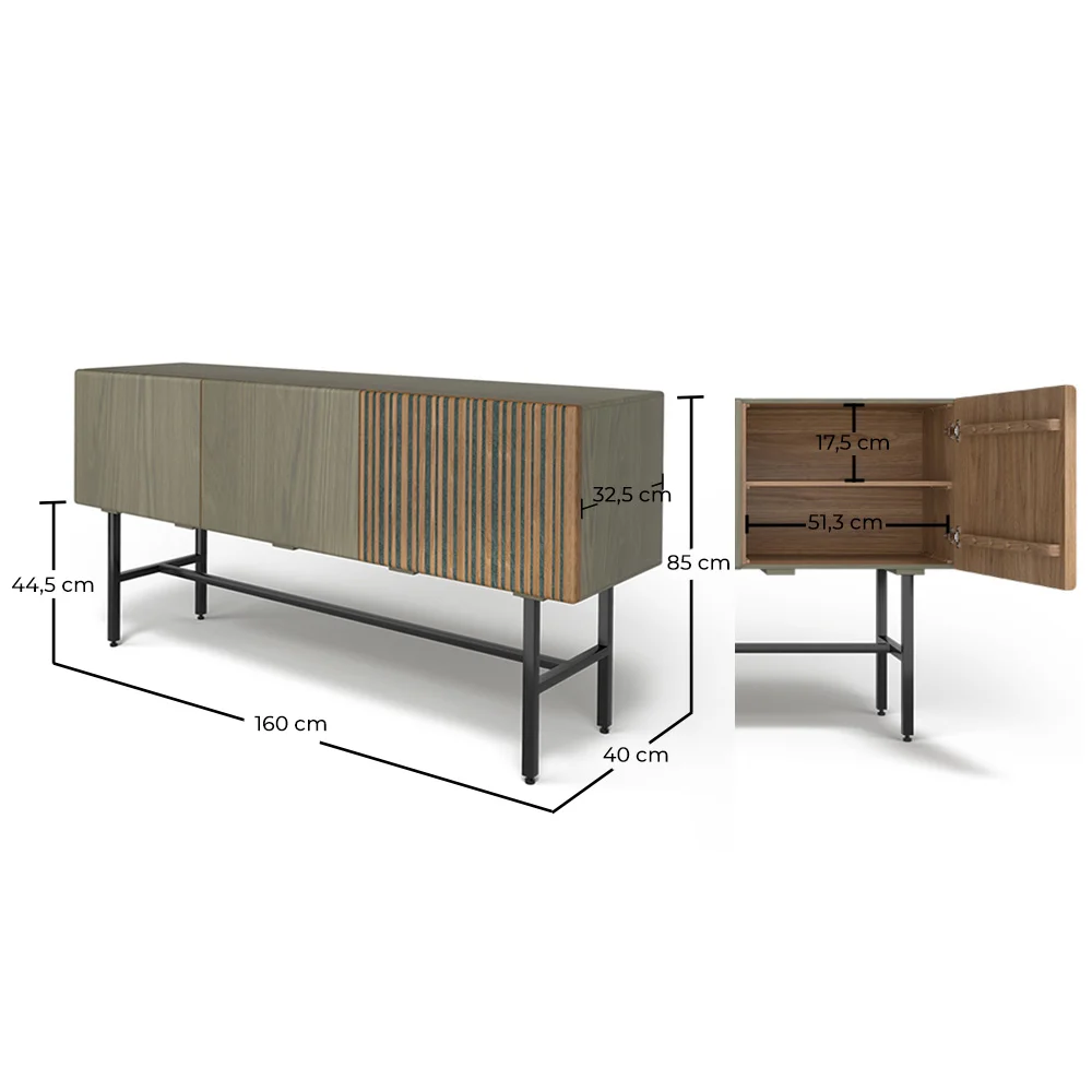 Houten Dressoir - Vintage Design - 2 deuren - Calabri image 10