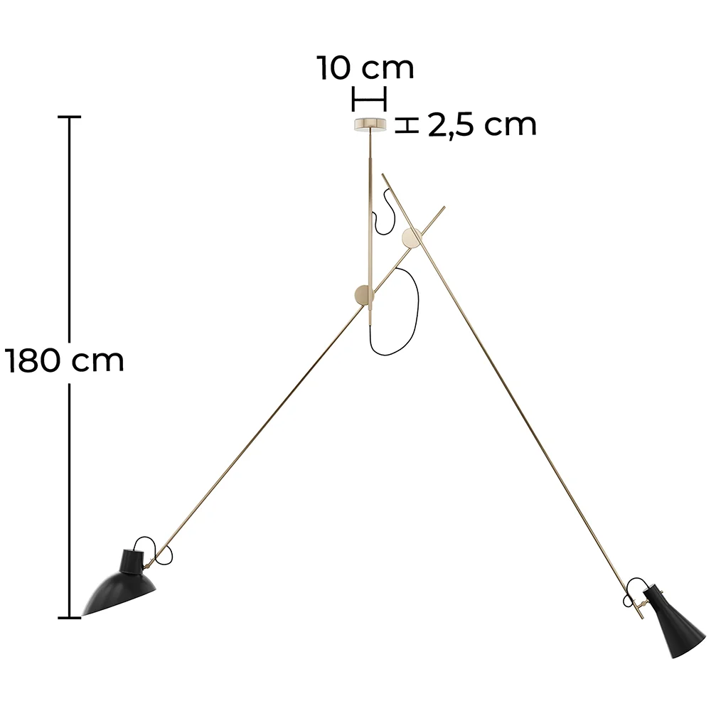 Flexo Plafondlamp - Hanglamp - 2 armen - Pats image 10