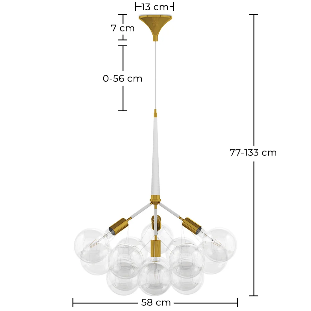 Plafondlamp Kristallen Bollen - Design Hanglamp - 12 Bollen - Glaub image 10