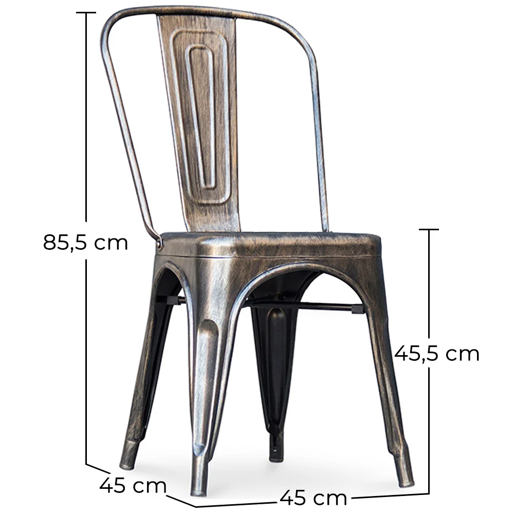 Set van 4 eetkamerstoelen - industrieel ontwerp - nieuwe editie - Stylix image 10