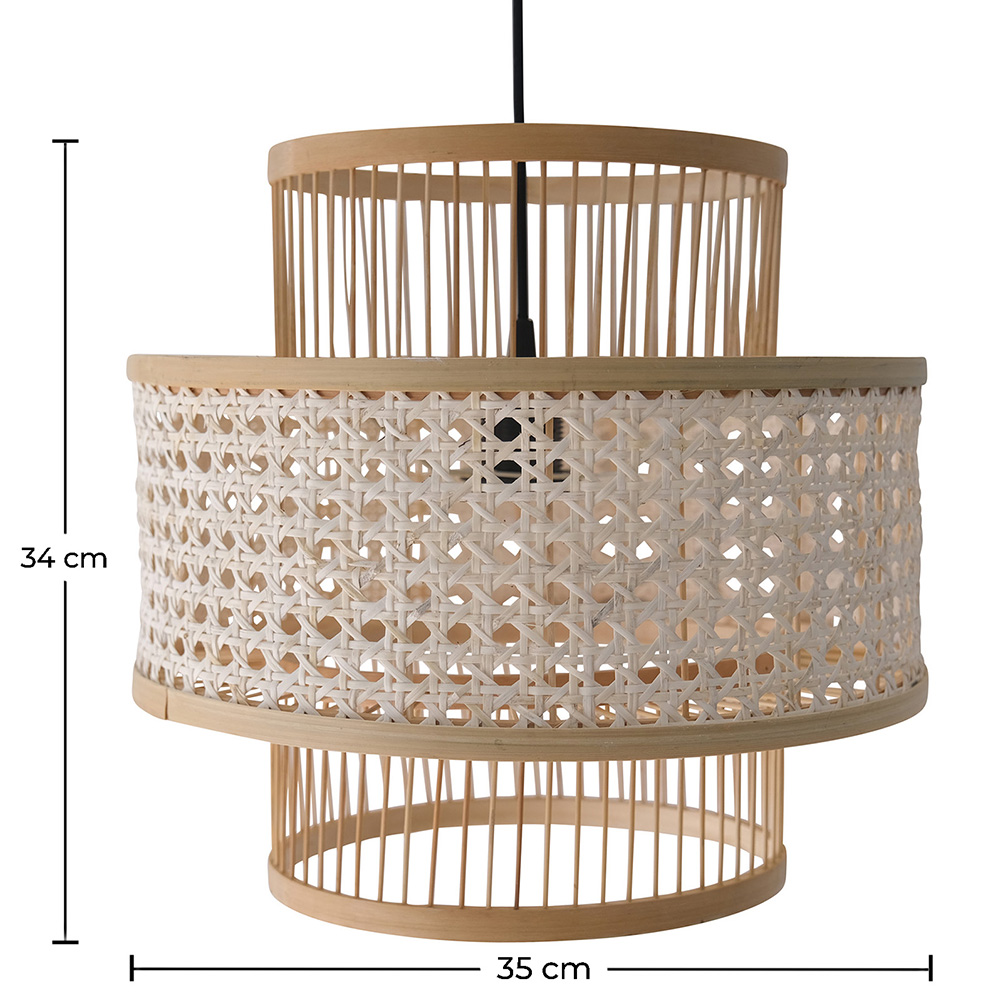 Rotan plafondlamp - Hanglamp Boho Bali Design - Yei image 10