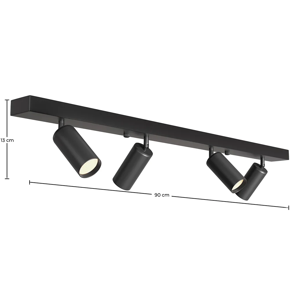Rails Plafondlamp - 4 Verstelbare Spotlights - 90CM image 10