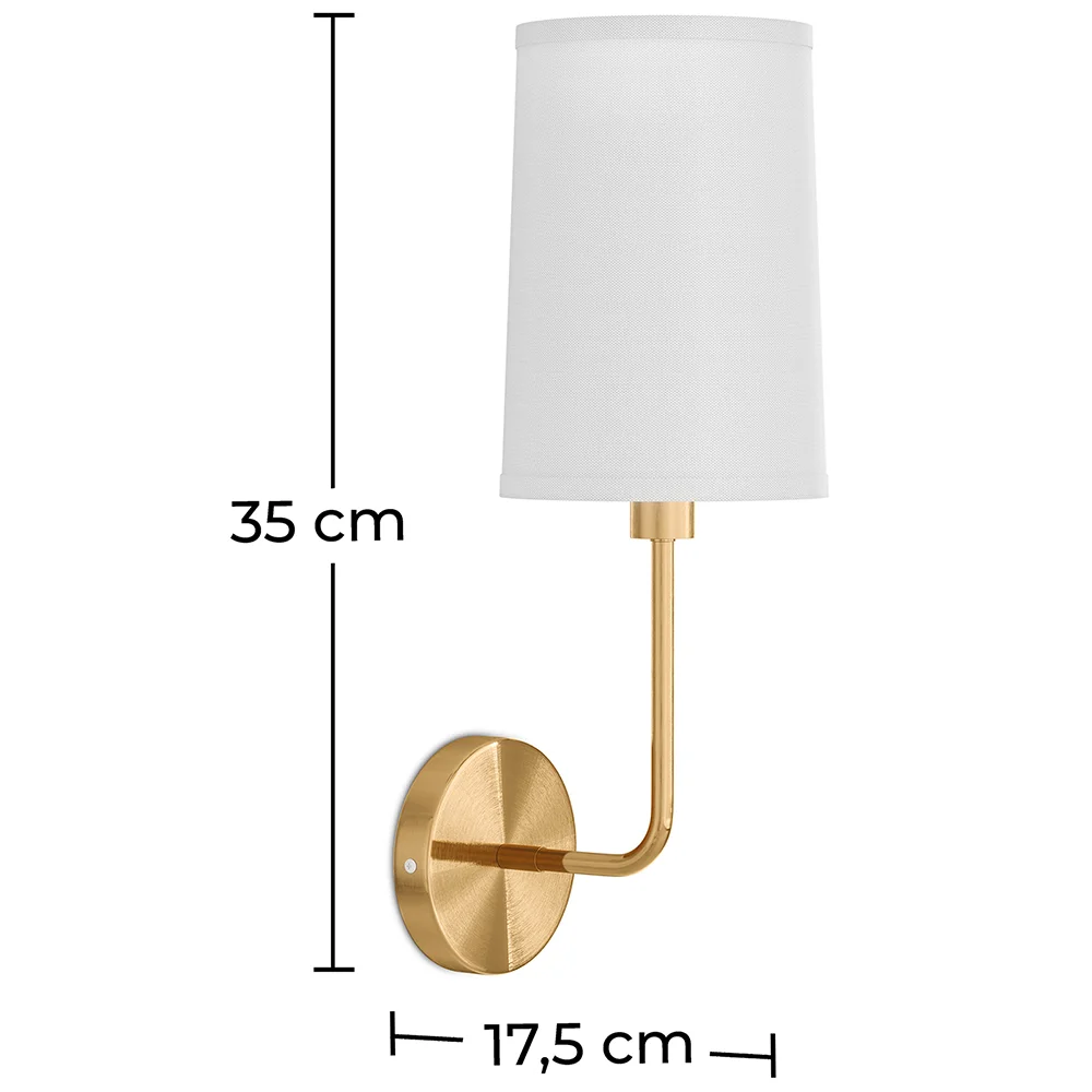 Lamp Wandlamp - Goud met Stoffen Kap - Miu image 10