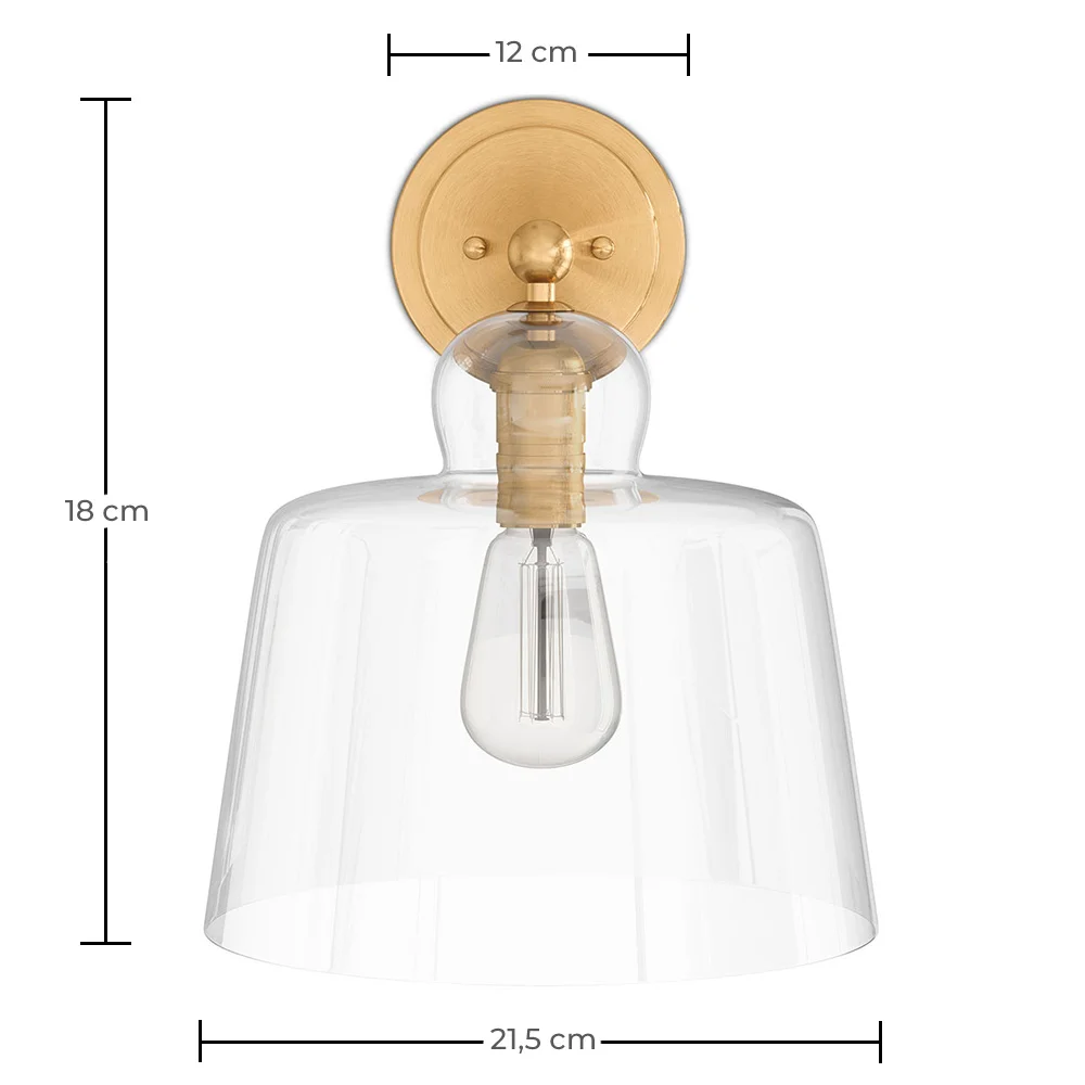 Lamp Wandlamp - Goud Metaal en Kristal - Sabela image 10