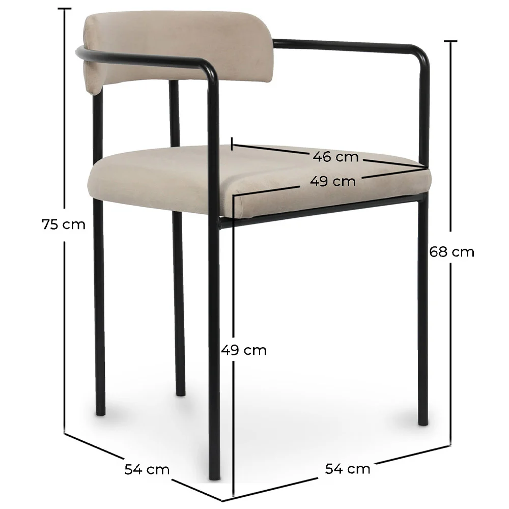 Velours Beklede Eetkamerstoel - Garne image 10