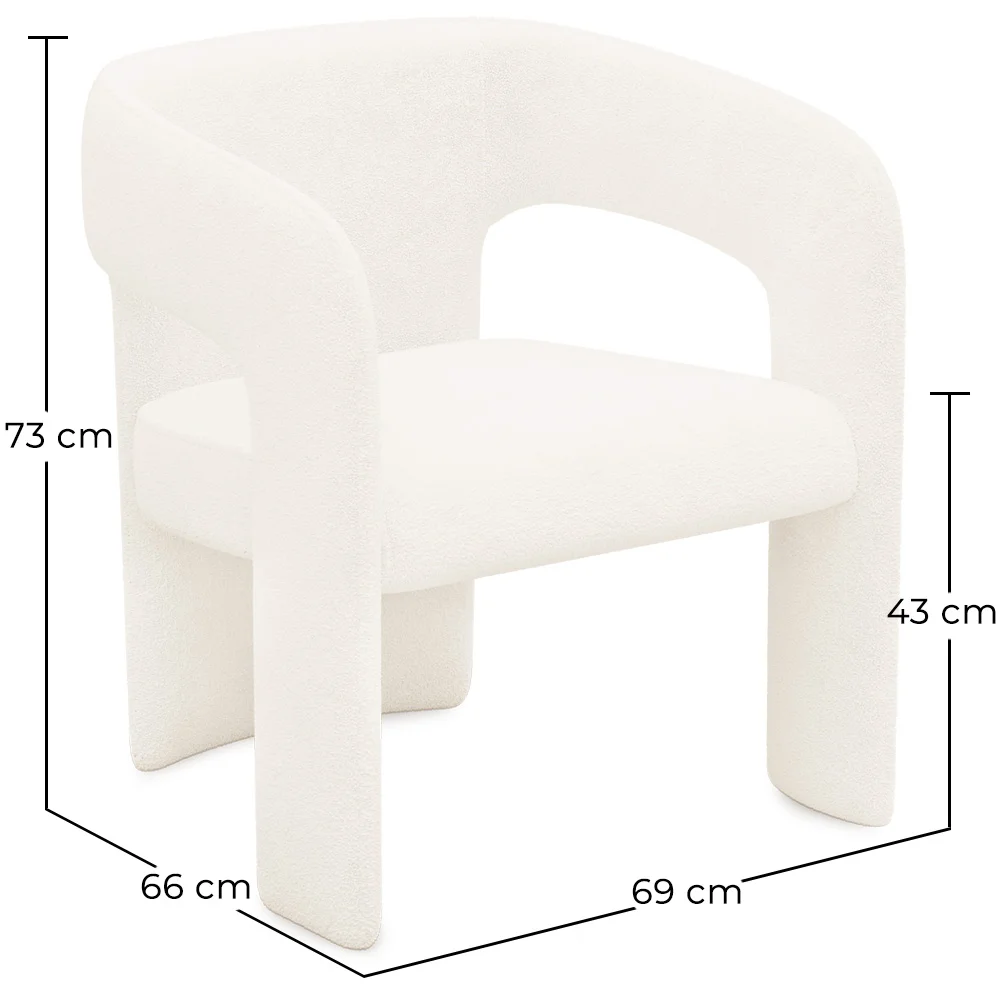 Beklede Eetkamerstoel - Wit Boucle - Ashley image 10