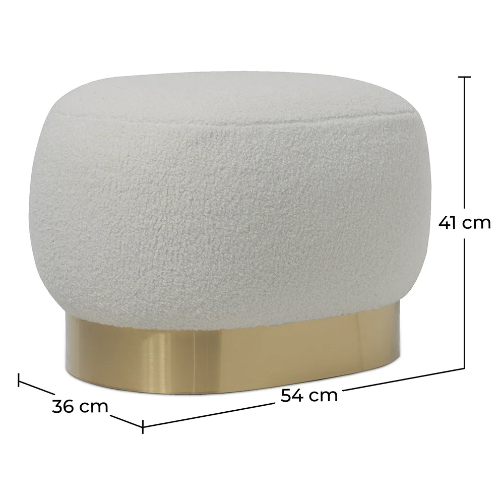 Pouf Luxe Huis Voetensteun - Wit Boucle - Luxe image 10
