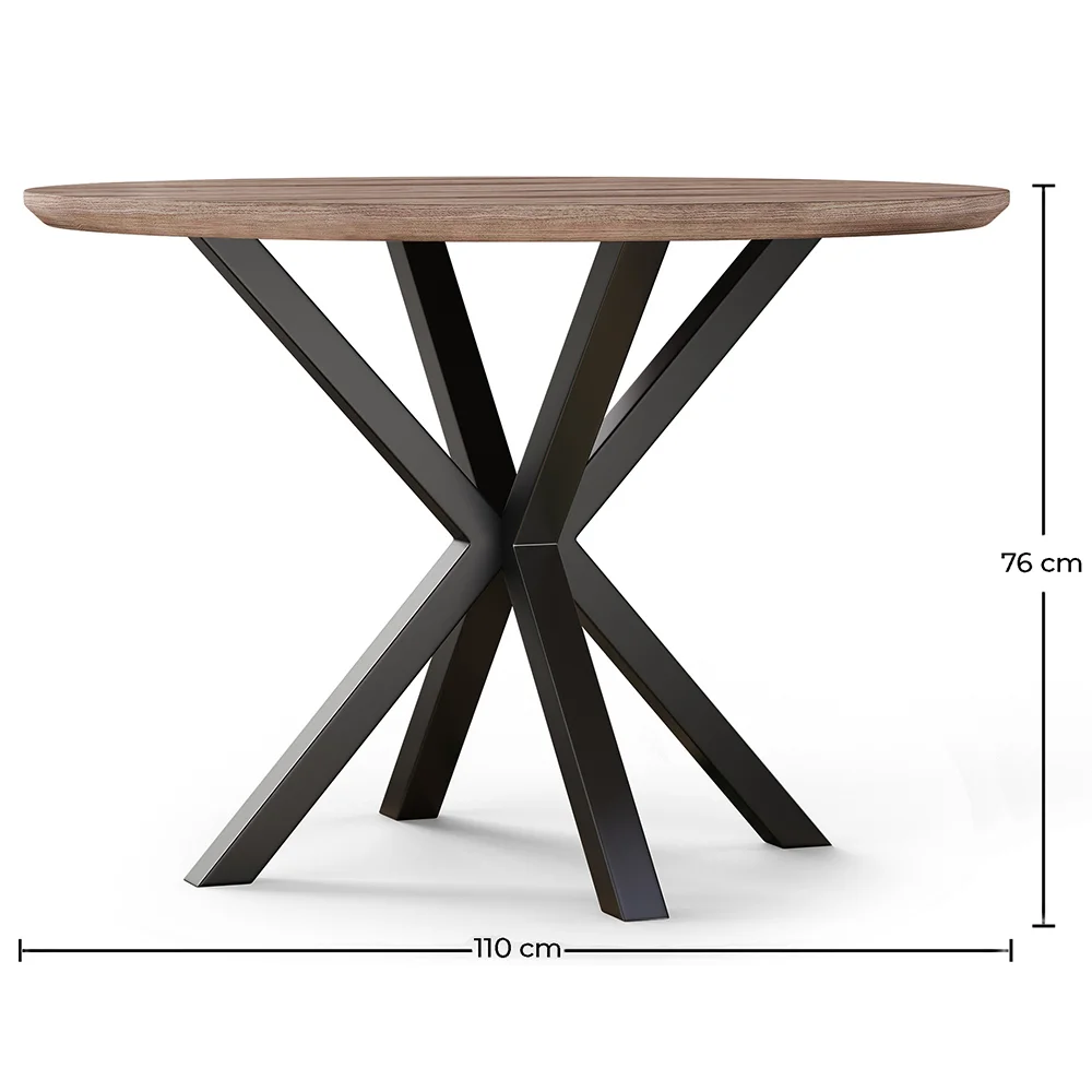 Ronde Eettafel - Industrieel - Hout en Metaal - Bayron image 10