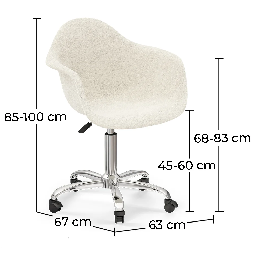 Draaibare Kantoorstoel - Gestoffeerd met Bouclé - Dominic image 10