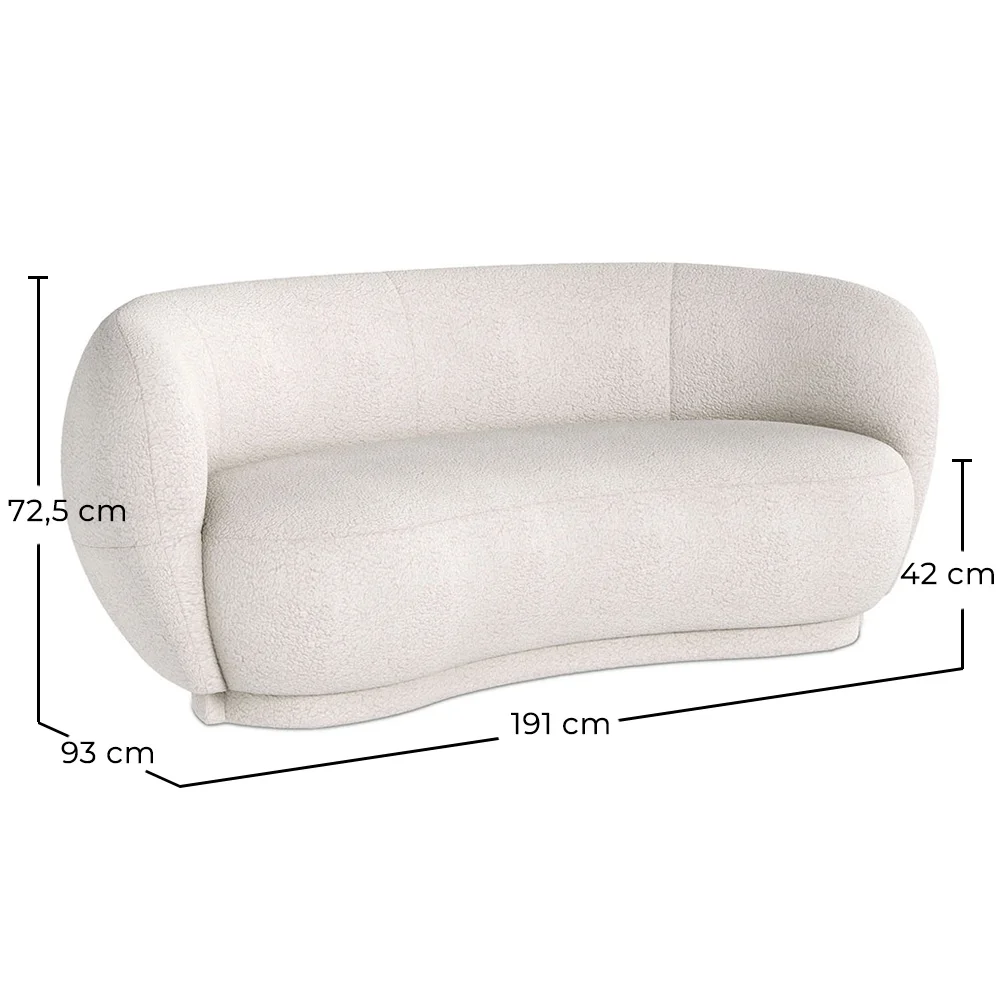 Gebogen Bank - 3-Zits - Boucle Stof - Curvy image 10