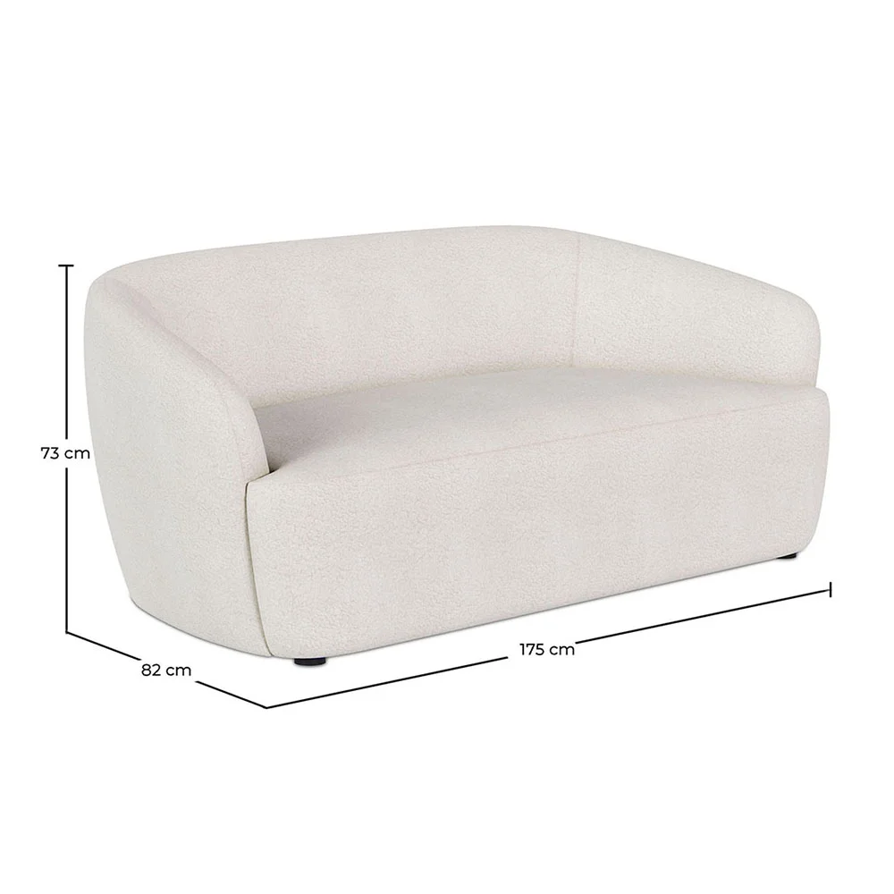 Gebogen Sofa - 2-Zitter - Boucle Stof - Bold image 10