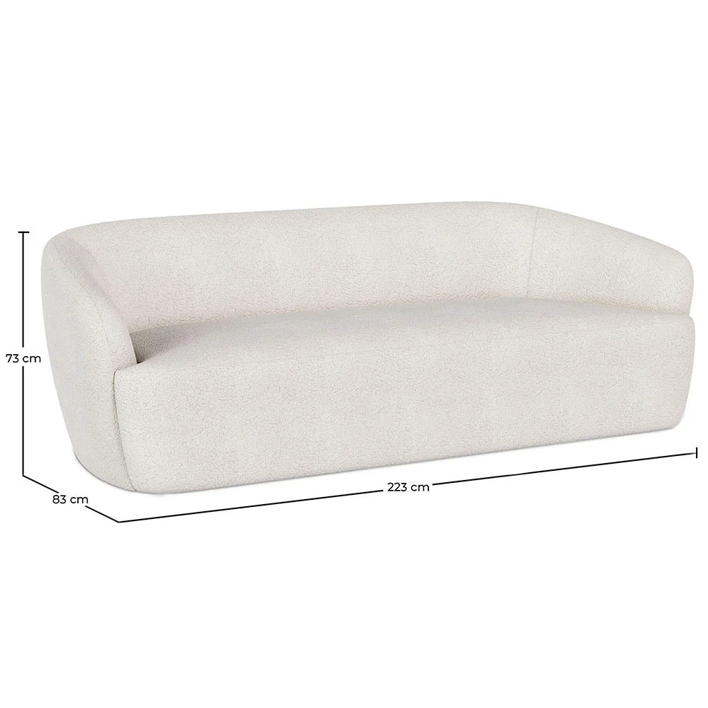 Gebogen Sofa - 3-Zits - Bouclé Stof - Bold image 10