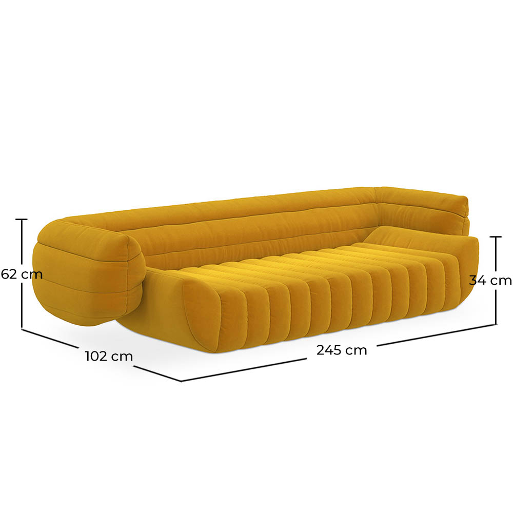 Fluwelen Gestoffeerde Sofa - 3/4 zitplaatsen - Caden image 10