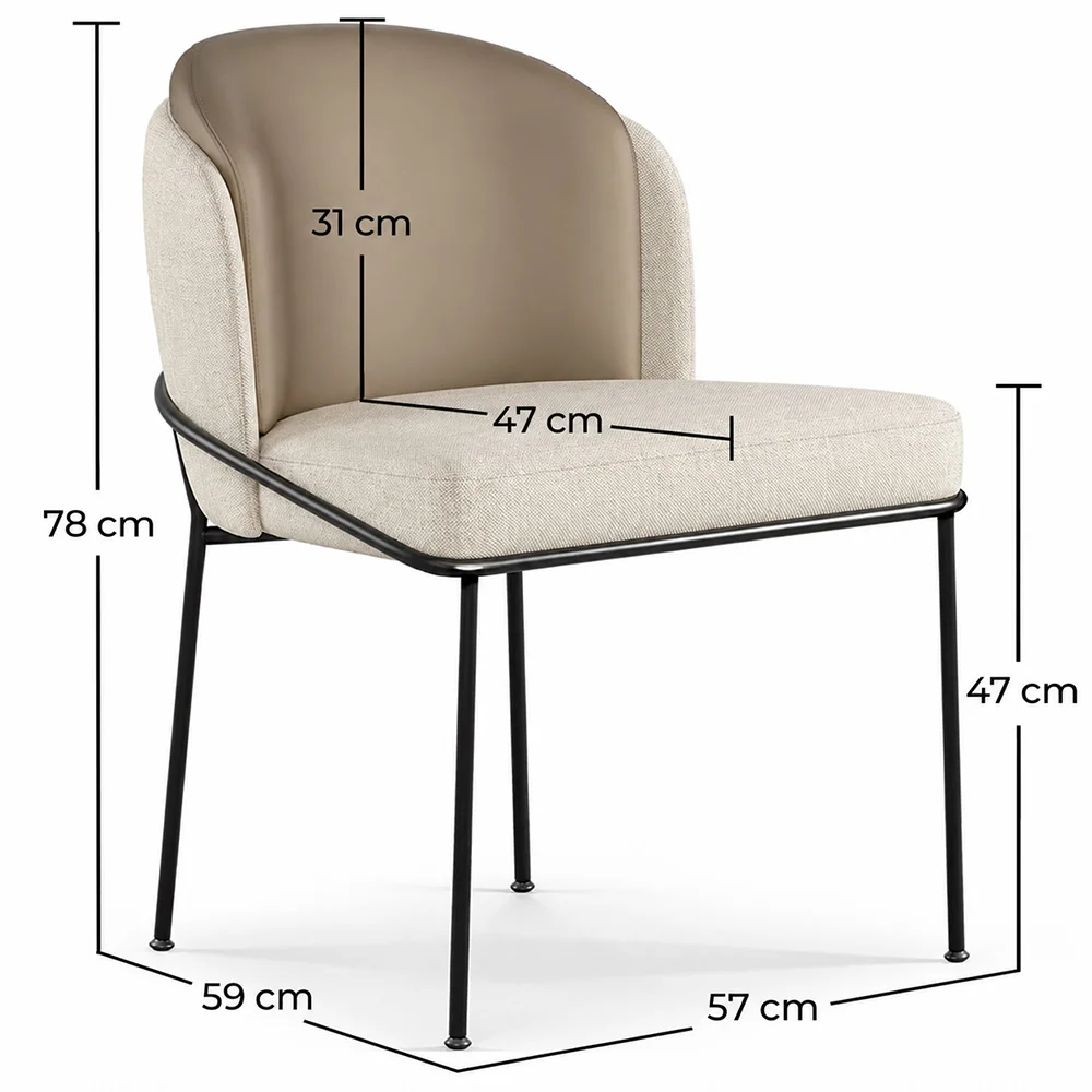 Eetkamerstoel - Bekleed met stof - Mina image 10