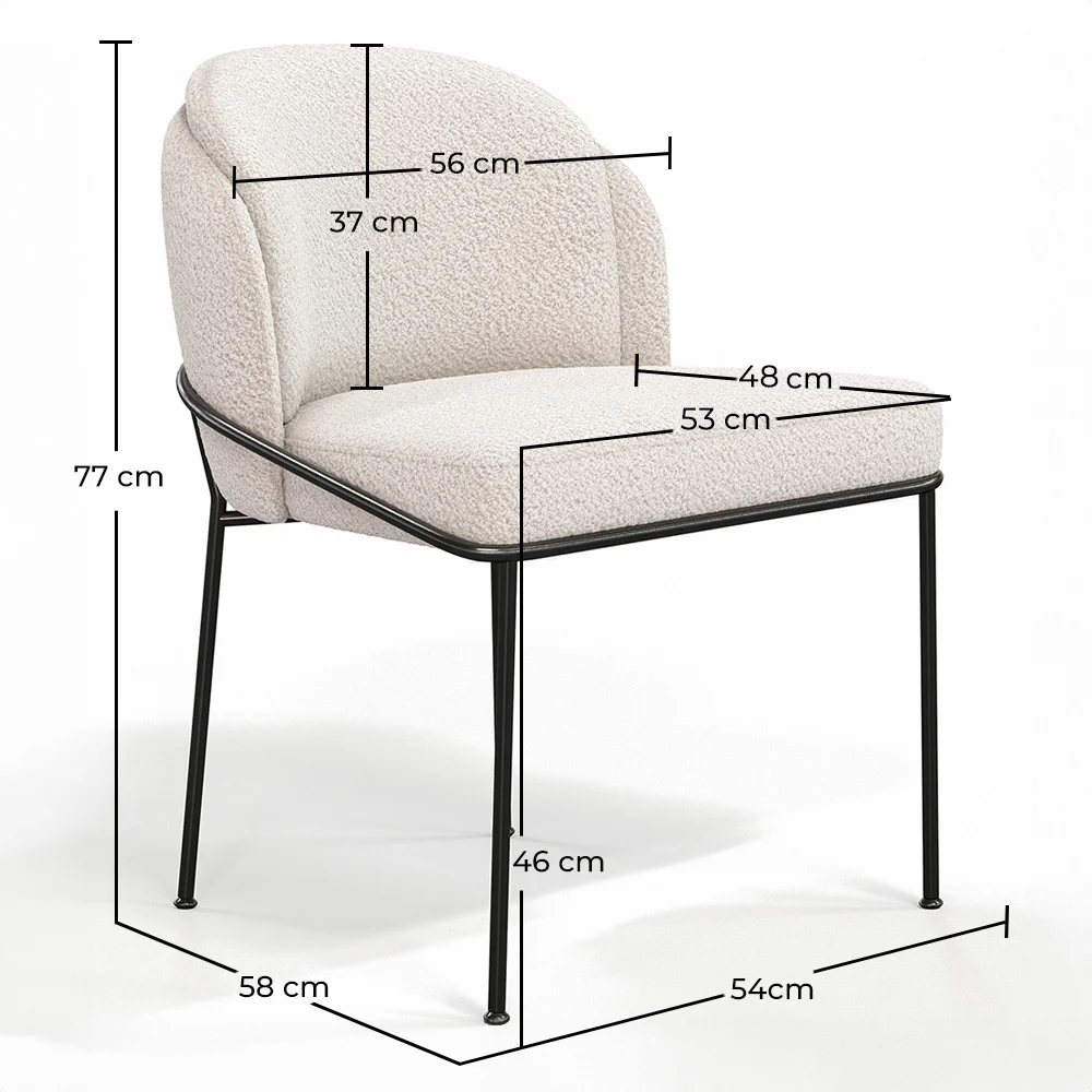Eetkamerstoel - Bekleed met Bouclé-stof - Mina image 10