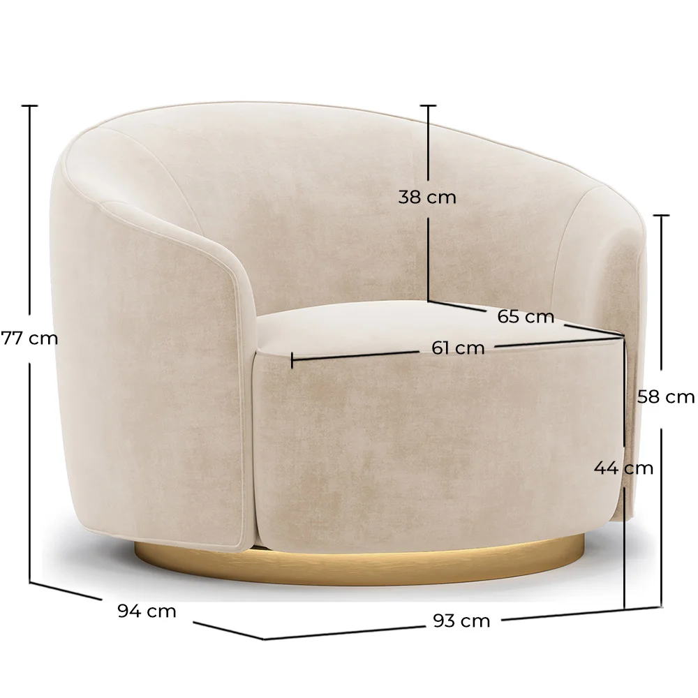 Gebogen design fauteuil - Gestoffeerd met velours - Herina image 10