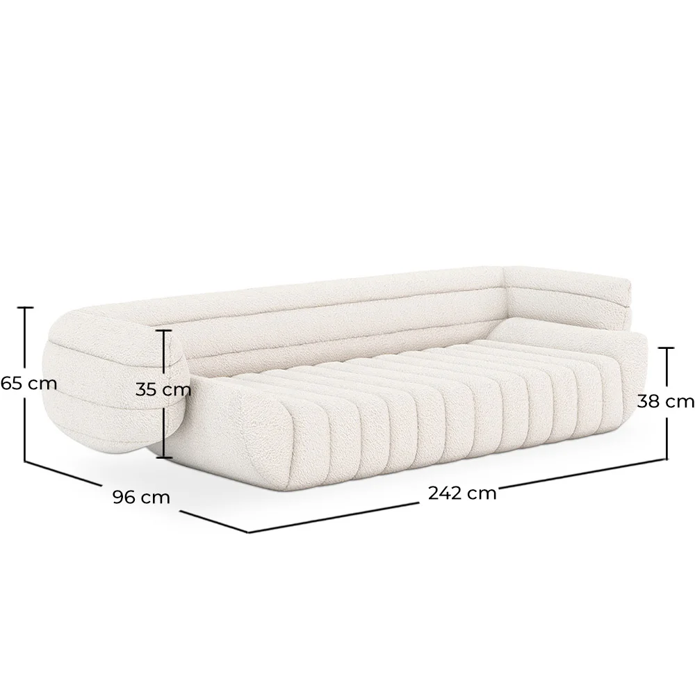 Sofa met bekleding van bouclé-stof - 3/4 zitplaatsen - Caden image 10