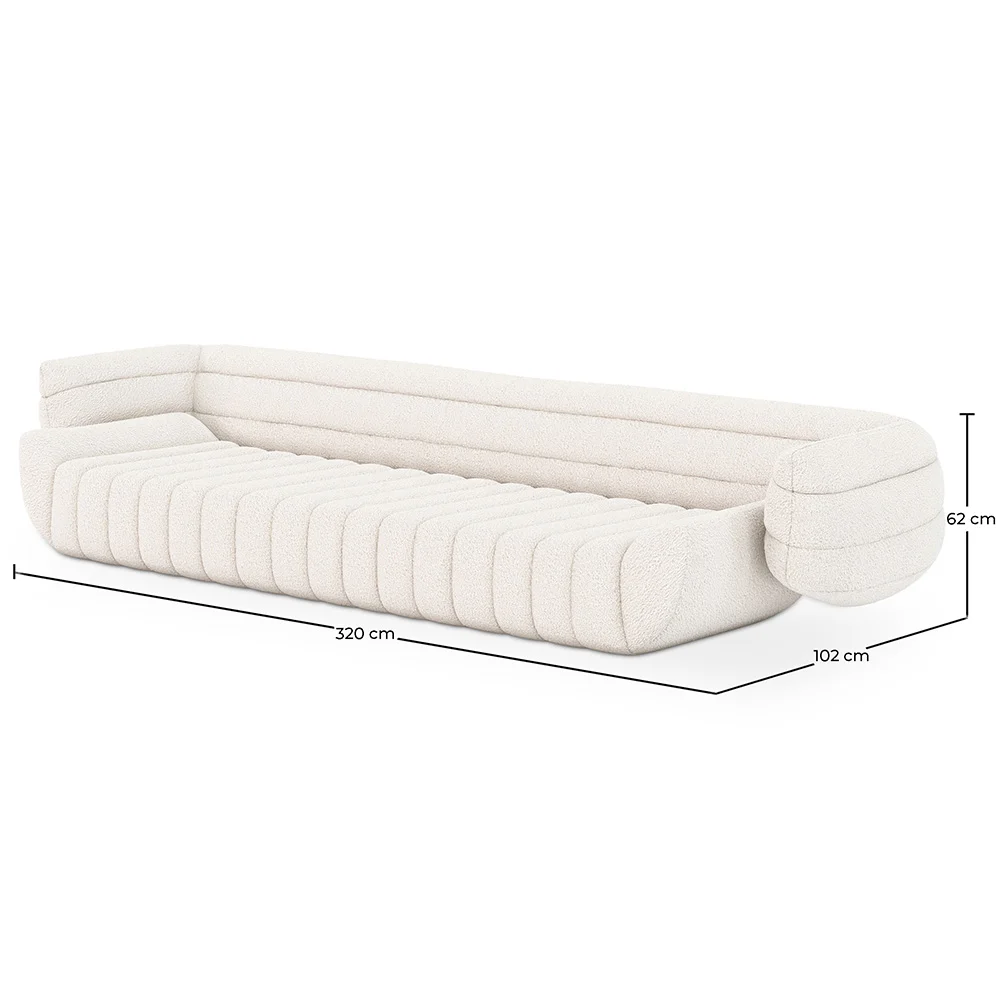 Sofa met bekleding van bouclé-stof - 4/5 zitplaatsen - Caden image 10