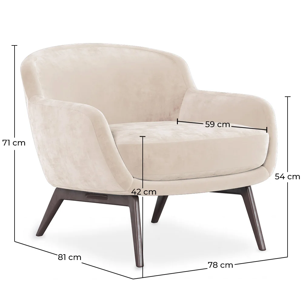 Fluwelen beklede fauteuil - Jenna image 10